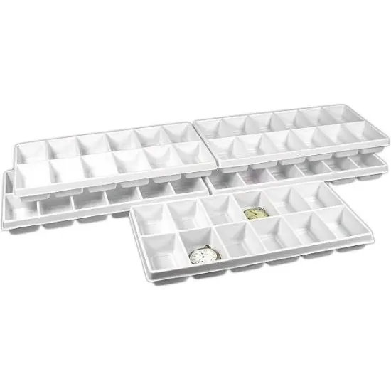 60 Slot Pocket Watch Jewelry White Case Display Trays {1}
