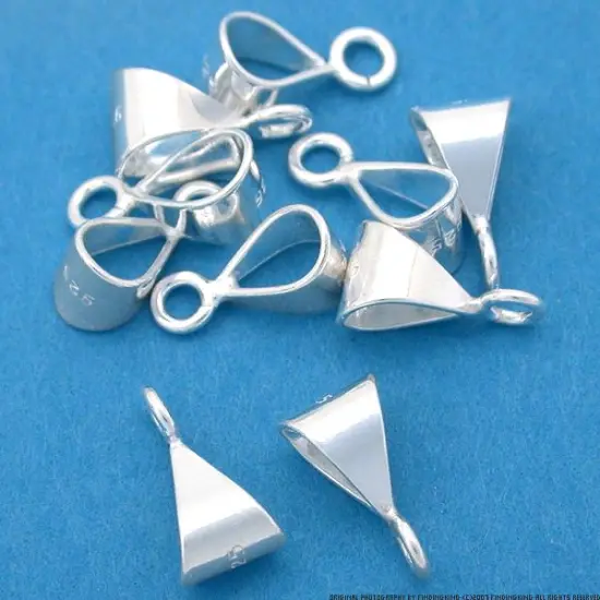 10 St. Silver Slider Bail Medium Perpendicular Ring 9mm {1}