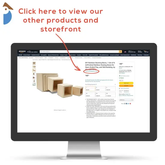 DIY Rainbow Stacking Boxes, Set of 6, Unfinished Wood | Woodpeckers {6}