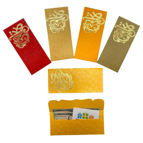 Assorted Ganesha Paper Shagun Money Envelopes, Lucky Cash Gift Envelope, Gifts Card Holder,currency, Tip Evenvolopes, Eid Diwali Christmas Wedding {4}