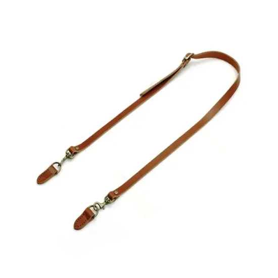 44" ~ 47.7" byhands Genuine Leather Adjustable Crossbody Bag Strap with Leather Tab (40-1150) Brown {4}