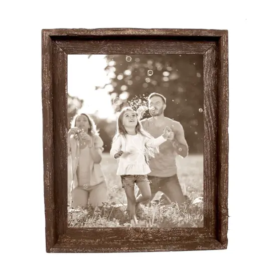Rustic Farmhouse Signature Series 9 in. x 12 in. Reclaimed Wood Picture Frame Brown {4}