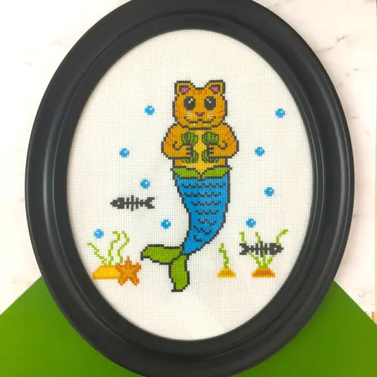 Purrmaid Counted Cross Stitch DIY KIT Intermediate {3}