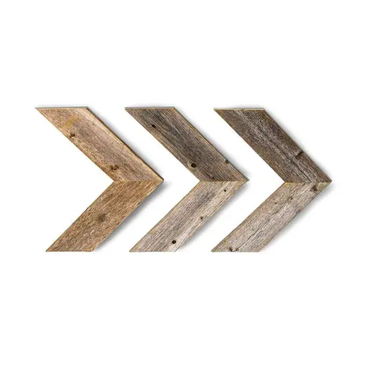 Rustic Farmhouse 11 in. x 14 in. Reclaimed Wood Chevron Arrows (Set of 3) Red {6}