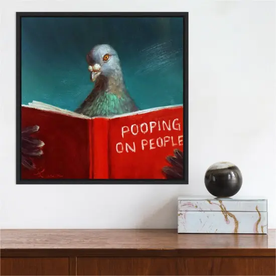 Pigeon on People by Lucia Heffernan Canvas Art Framed {4}