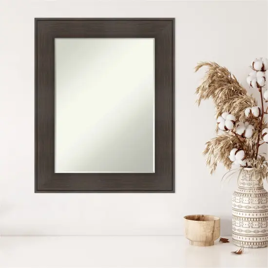Petite Bevel Wall Mirror, William Rustic Woodgrain Frame {5}