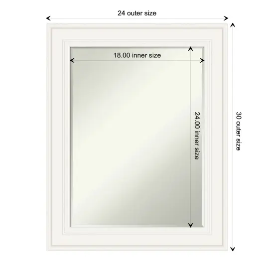 Petite Bevel Wall Mirror, Ridge Frame Ridge White {1}