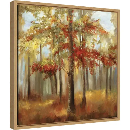 Soft Light (Trees) by Allison Pearce 16-in. W x 16-in. H. Canvas Wall Art Print Framed in Natural {2}