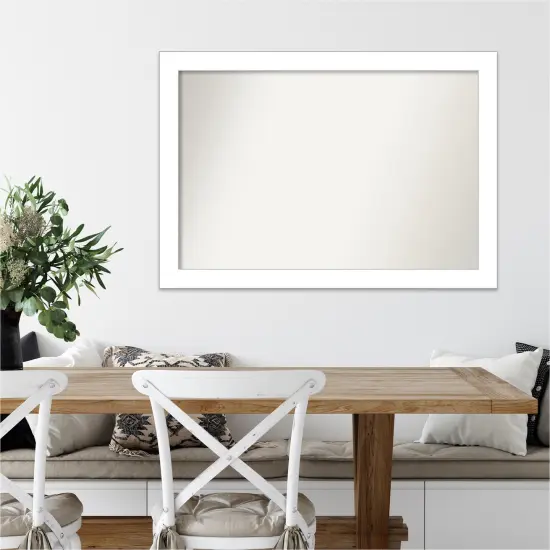 Amanti Art Non-Beveled Wall Mirror, Wedge White Frame {7}