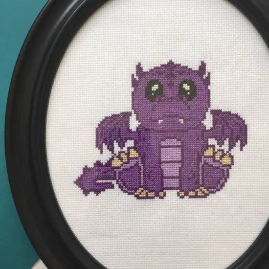 Purple Dragon Counted Cross Stitch DIY KIT Intermediate {1}