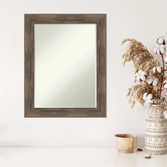 Petite Bevel Wood Wall Mirror, Hardwood Frame Hardwood Mocha {5}