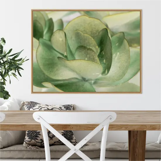 Petal I by Tang Ling 30-in. W x 23-in. H. Canvas Wall Art Print Framed in Natural {5}