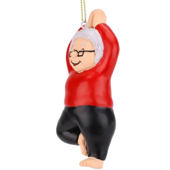Mrs. Claus Tree Pose Yoga Christmas Ornament {2}
