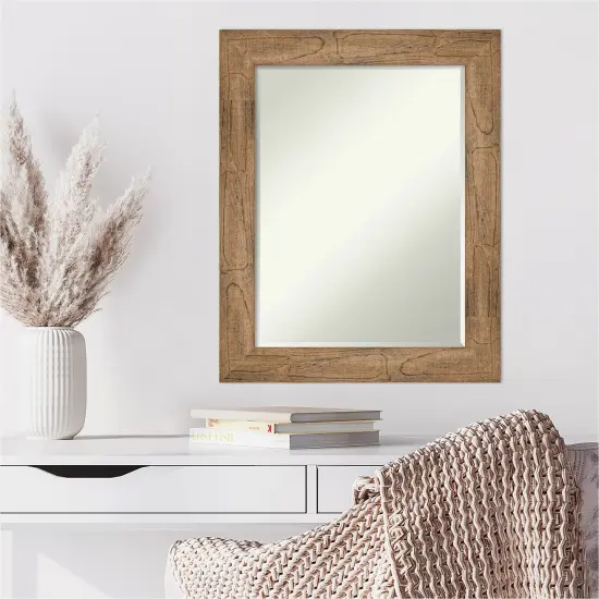 Petite Bevel Wood Wall Mirror, Owl Brown Frame {6}