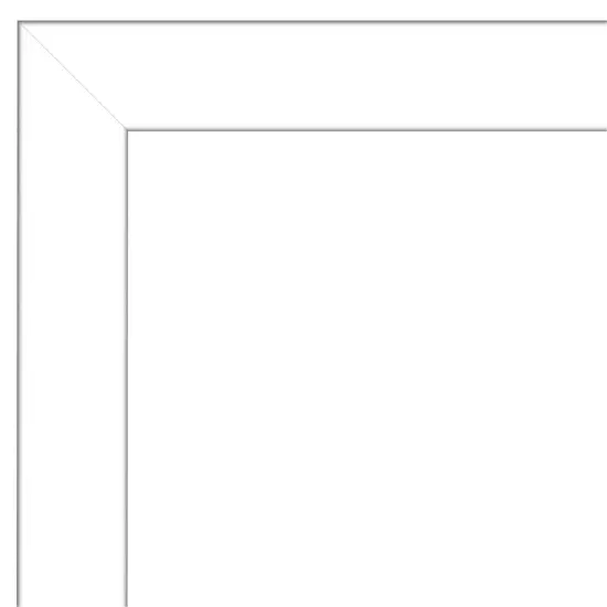 Amanti Art Non-Beveled Wall Mirror, Wedge White Frame {9}