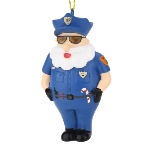 North Pole Police Department Resin Christmas Ornament {1}
