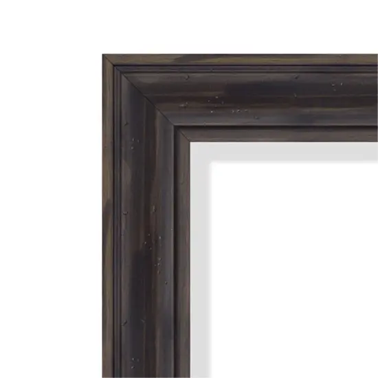 Amanti Art Non-Beveled Wood Wall Mirror, Rustic Pine Narrow Frame Rustic Pine Black Narrow Frame {9}