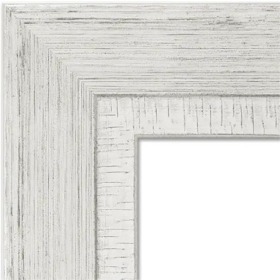Petite Bevel Wood Wall Mirror, Rustic White Wash Frame {3}