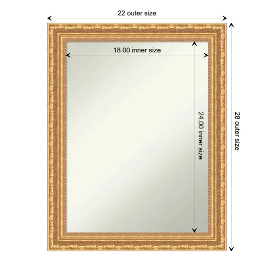 Amanti Art Non-Beveled Wood Wall Mirror, Versailles Gold Frame {1}