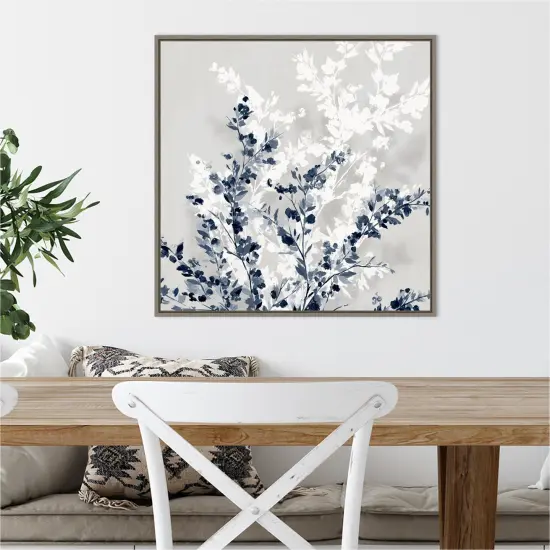 Blue Spring II by Isabelle Z 22-in. W x 22-in. H. Canvas Wall Art Print Framed in Grey {5}