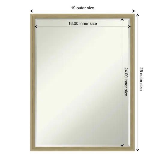 Petite Bevel Wood Wall Mirror, Lucie Frame Lucie Champagne {1}