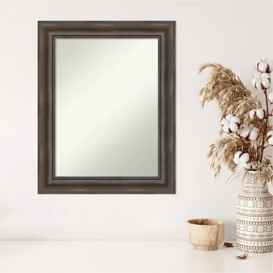 Amanti Art Non-Beveled Wood Wall Mirror, Rustic Pine Frame {5}