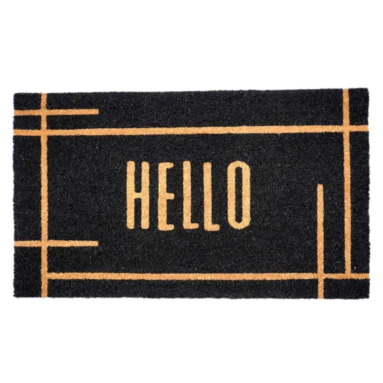107391729 Modern Black Hello Doormat {1}