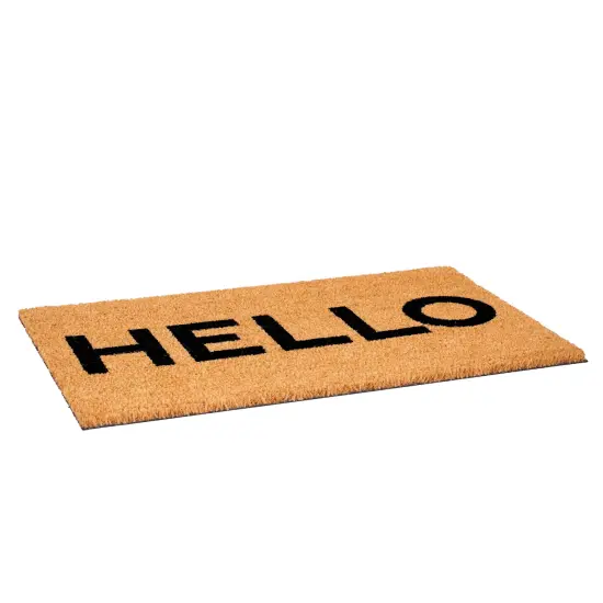 Contemporary Black Hello Doormat {3}
