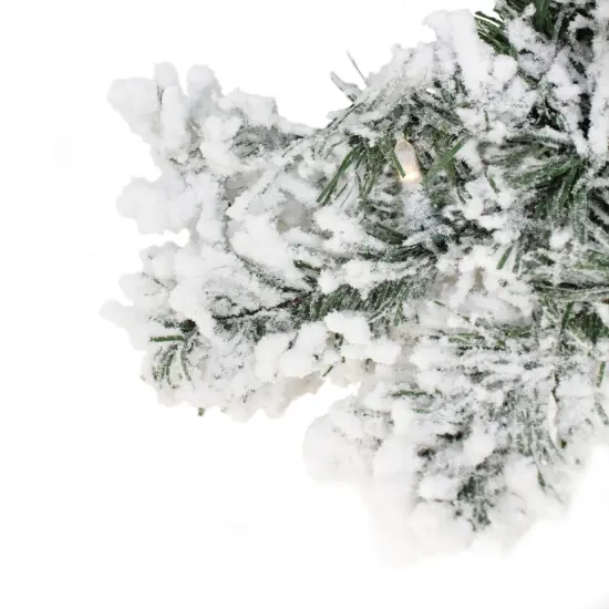 Perfect Holiday 9ft Pre-Lit Garland With Heavy Snow Flock {5}