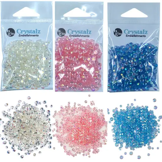 Buttons Galore AB Finish Crystals Soft Colors - 30 grams, about 1200 gems {1}