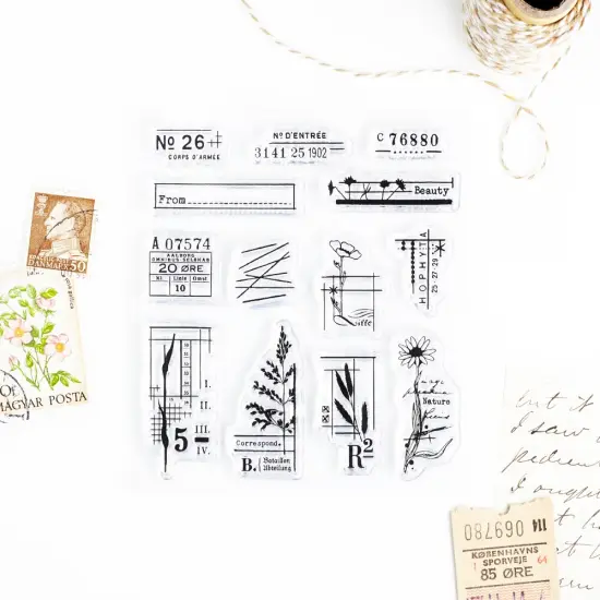 Vintage Floral Details Small Decorative Clear Stamps 4x4 inch by Wintertime Crafts {2}