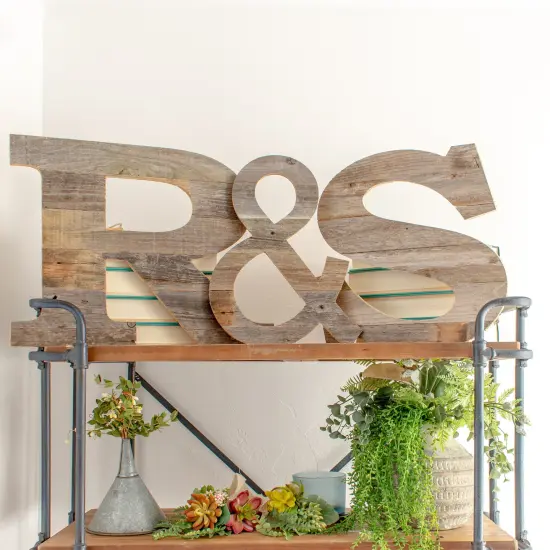 Rustic Farmhouse Large 16" Decorative Monogram Wood Letter {4}