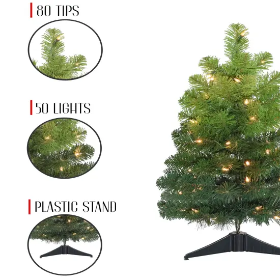 Perfect Holiday 24" Pre-lit Tabletop Ombre Green Christmas Tree {2}