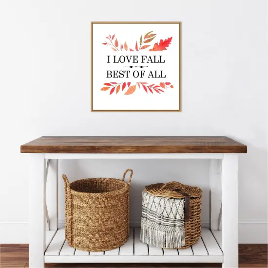 Love Fall Best Of All Leaves by Amanti Art Portfolio 22-in. W x 22-in. H. Canvas Wall Art Print Framed in Natural {5}