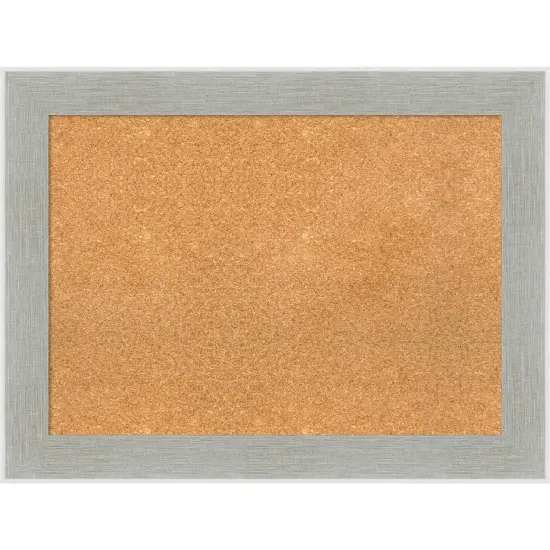 Cork Board, Glam Linen Grey Frame - Bulletin Board, Organization Board, Pin Board {1}