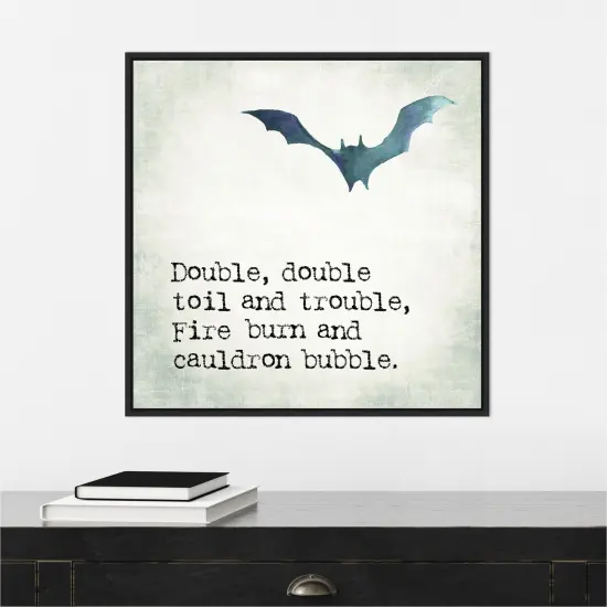 Double Double Bat by Amanti Art Portfolio 22-in. W x 22-in. H. Canvas Wall Art Print Framed in Black {4}