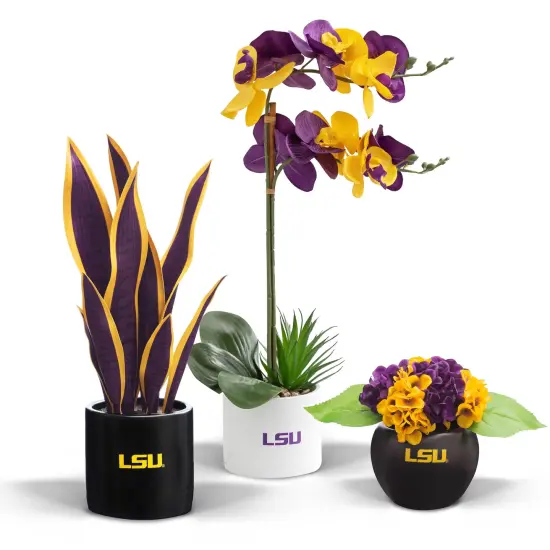 LSU Faux Snake Plant, Hydrangea and Orchid (3 Pack) - Ultimate Fan Gift Bundle {1}