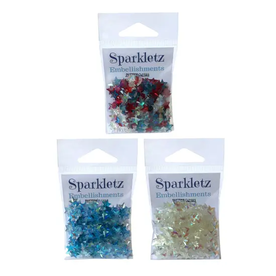 Buttons Galore Sparkletz&reg; Embellishments Bundle, Iridescent Diamonds Stars-18 Grams {1}