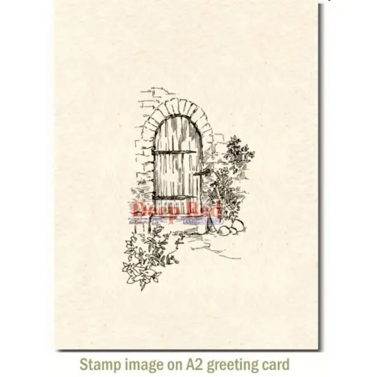 Deep Red Stamps Garden Doorway Rubber Stamp 2 x 3inches {3}