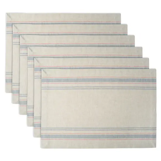 DII Gray French Stripe Placemat (Set of 6) {1}