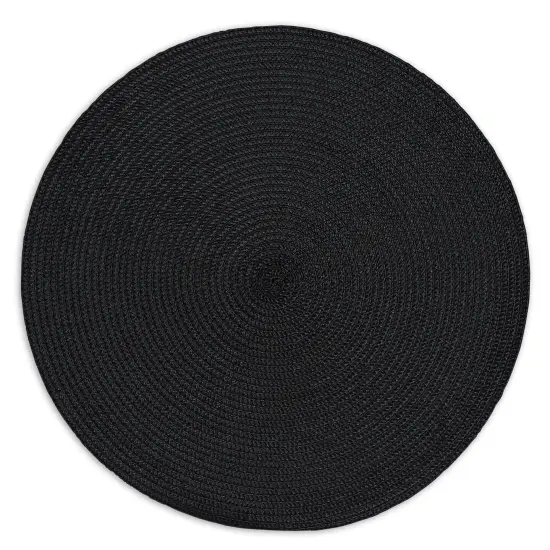 DII Black Placemat Set, 15" Dia, 6 Piece {2}
