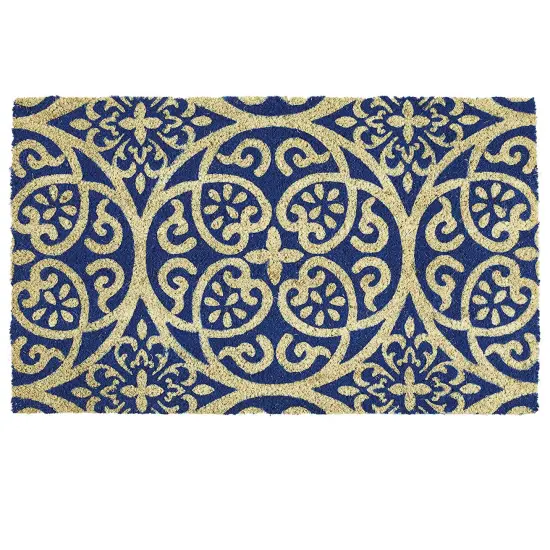DII Blue Tunisia Scroll Doormat {1}