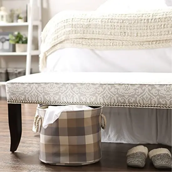 DII Polyester Bin Tri Color Stone Round Medium 12"x15"x15" {4}