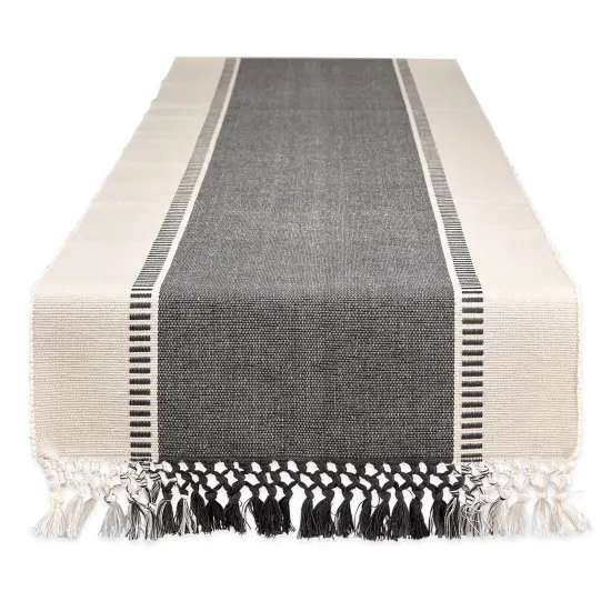 DII Barn Red Dobby Stripe Table Runner 13x72 {1}