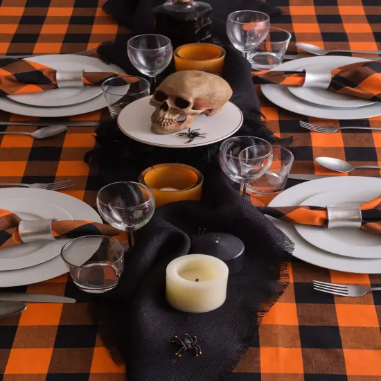 DII Orange Buffalo Check Napkin (Set of 6) {2}