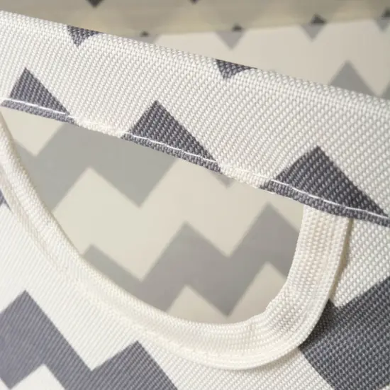 DII Polyester Bin Chevron Gray Trapezoid Large {6}