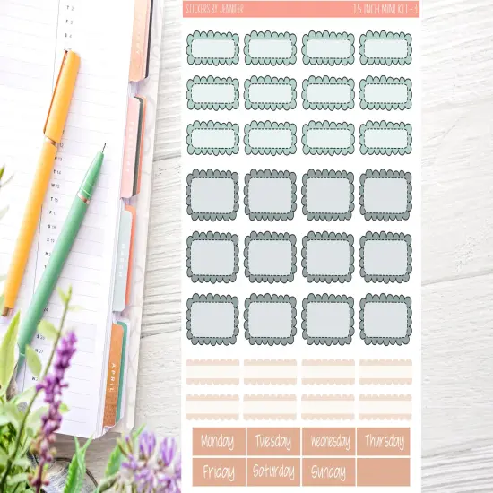 Boho Floral Planner Sticker Kit (for 7x9 vertical planners) {3}