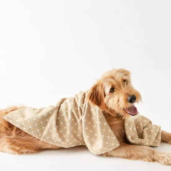 DII Taupe Printed Trellis Paw Pet Towel {4}