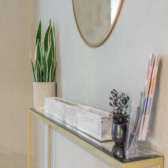 Rustic Farmhouse Decorative 35.5 in. Solid Reclaimed Wood Centerpiece Organizer Storage Box White {2}