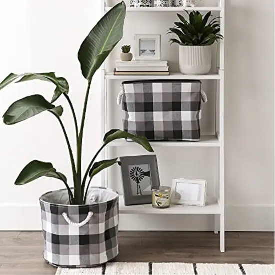 DII Polyester Bin Tri Color Black Rectangle Medium 16"x10"x12" {4}